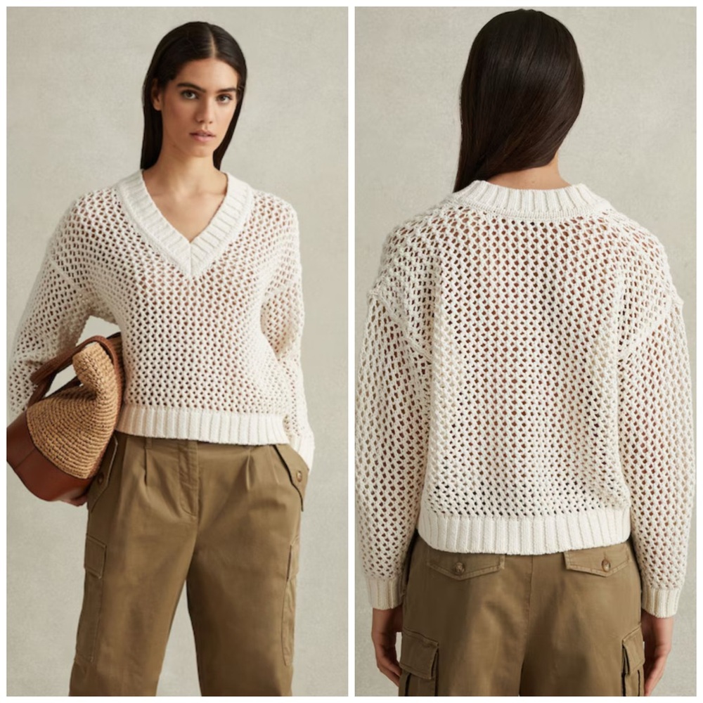 Reiss Larissa Chunky Open Stitch Sweater Size XL